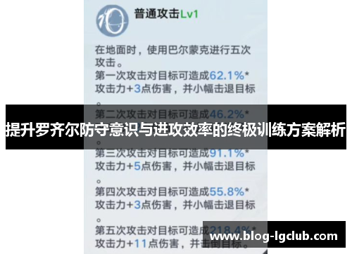 提升罗齐尔防守意识与进攻效率的终极训练方案解析