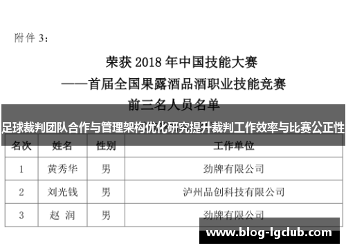 足球裁判团队合作与管理架构优化研究提升裁判工作效率与比赛公正性